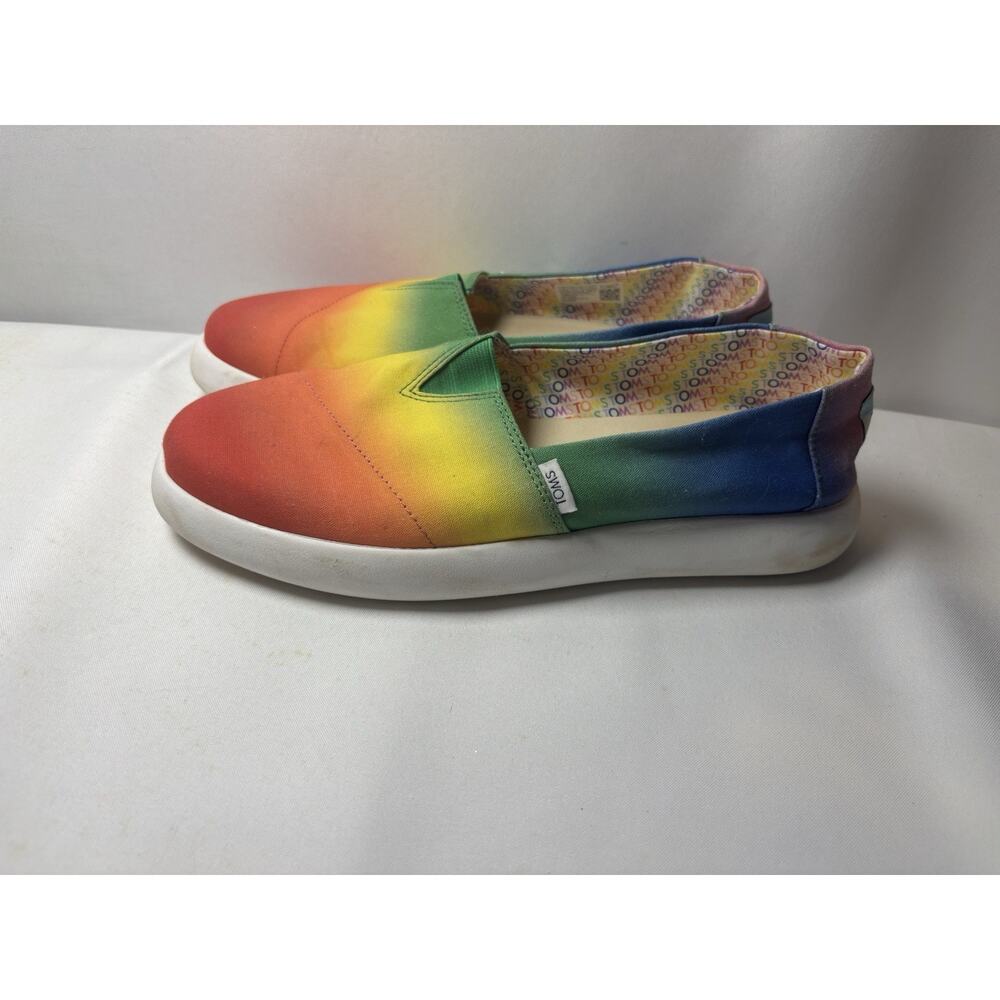 Toms Alpargata Sneaker Mallow Multi Rainbow Gradient Print Women's Size9.5W Shoe